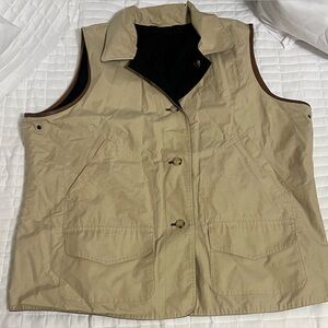Ralph Lauren reversible vest pockets and faux leather trim Size 2X